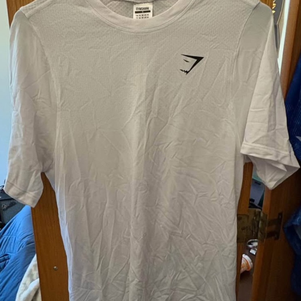 Gymshark White Short Sleeve Tee Minimalist Design